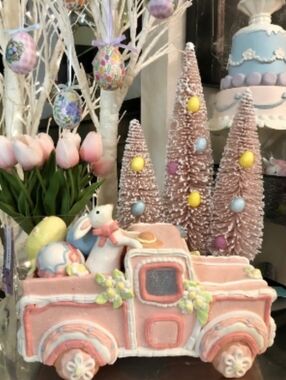 Light Up Pastel Bunny Rabbit Easter Eggs Clay Dough Gingerbread Farmhouse Truck